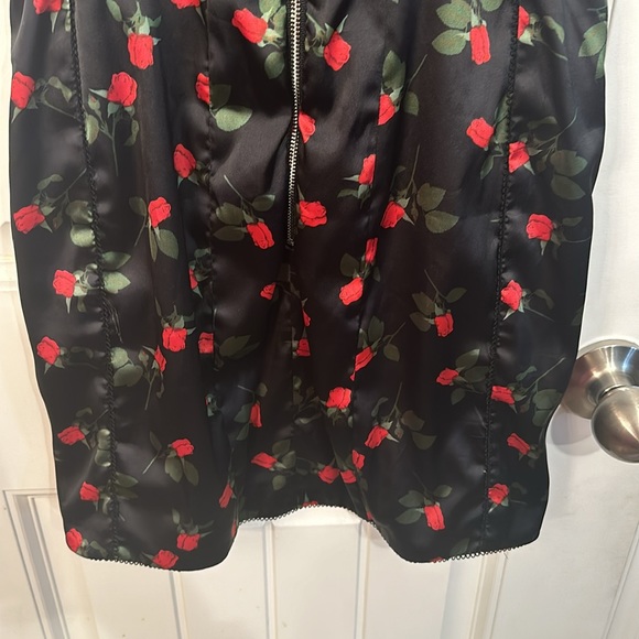 For Love and Lemons Love Song Dress Mini Dress Black Res Flowers Size XS - Picture 10 of 15
